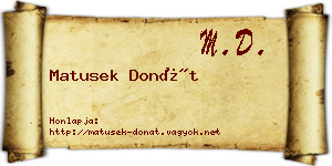 Matusek Donát névjegykártya